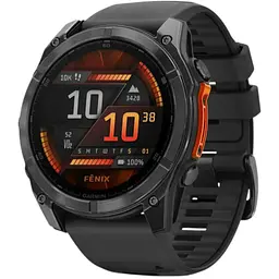 Смарт-часы Garmin Fenix 8 51 мм AMOLED Черный/Серый с силиконовым ремешком QuickFit 26 мм