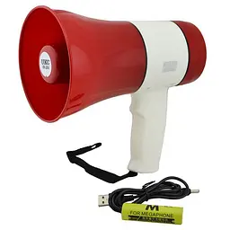 Гучномовець акумуляторний UKC ER-22U 15 Вт, рупор з USB та записом, червоний