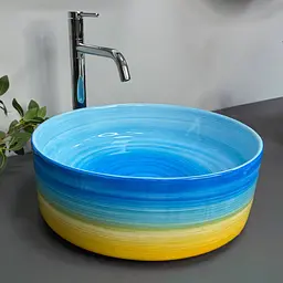 Умивальник VBI Liberta накладний 37.5x37.5 см синій VBI-016107 - мініатюра 4