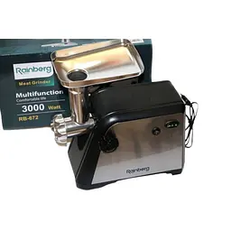 Електром'ясорубка соковижималка Rainberg RB-672 3000W реверс нержавіюча сталь/чорна (RB-672_1514) - мініатюра 3