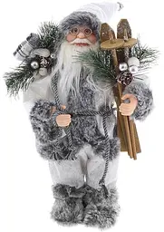 Новорічна фігура "Санта Клаус з подарунками та лижами" BonaDi 16х9х30 см dec0008659