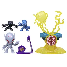 Набір іграшковий Hasbro Marvel Stunt Squad Нокдаун злодія Black Panther, Iron Man, Ultron (F7814_F7834)