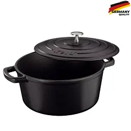 Каструля чавунна з кришкою KELA Calido, 26 см, 4,6 л (12472) чорна - мініатюра 2