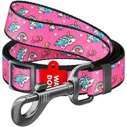 Повідець для собак Waudog Nylon Однороги, регульований, 1,52-1,83х2,5 см, різнобарвний