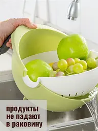 Миска ковш друшляк 2 в1 MESH STRAINER Drain Basket Зелений 84557 - мініатюра 3