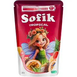 Напій соковий Sofik Tropical зі смаком маракуї негазований 200 мл