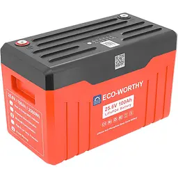 Акумулятор Eco-Worthy LiFePO4 24V (25.6V/100Ah/2560Wh) (Eco-Worthy-251004) [164645]