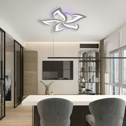 Керована світлодіодна люстра ELLA RGB 42+10 Вт 5F RC 600x95 мм Біла ESLLSE - мініатюра 9