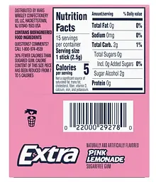 Жувальна гумка Extra Pink Lemonade Sugar Free Chewing Gum 15 стіків