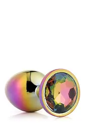 Анальна пробка з кристалом Gleaming Love Multicolour Plug 9.5 см (райдужний)