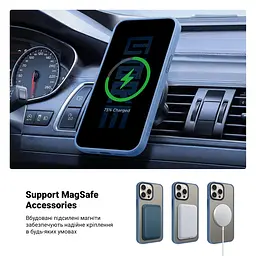 Чехол для Apple iPhone 13 Pro Max, Uniq MagCase, голубой, противоударный, панель-накладка с MagSafe, ударопрочный TPU+PC, с магнитом MagSafe, поддержка полноценной беспроводной зарядки, ArmorStandart (ARM75339) - мініатюра 4