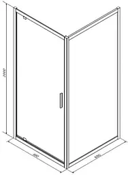 Душова кабіна AM.PM Like Square 90x90 без піддону, прозоре скло W80G-303-090MT, Хром, прозорий, хром - мініатюра 2