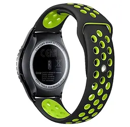 Спортивний ремінець Primo Perfor Sport для годинника Samsung Gear S2 Classic SM-R372/R735 Black Green - мініатюра 2
