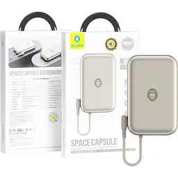 Зовнішній акумулятор Blueo Space Capsule Magnetic Wireless Power Bank 10000mAh 20W Natural Titanium (BL039-NTT) [123930] - мініатюра 2