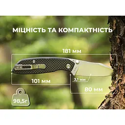 Ніж складаний туристичний Ruike P746-CB, (8 см) 14C28N / G10 чорний - мініатюра 14