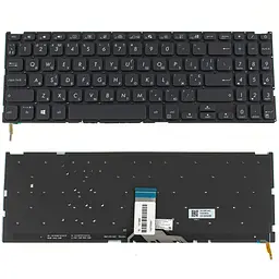 Клавіатура для ноутбука ASUS (X509 series) ukr, black, без фрейму, підсвічування клавіш (оригінал)