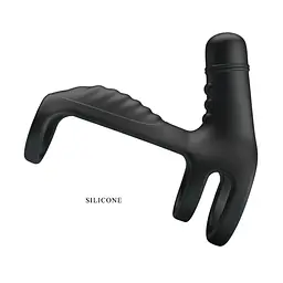 Насадка на пеніс з вібрацією Pretty Love Vibrating Penis Sling 11.5 см чорний - мініатюра 4
