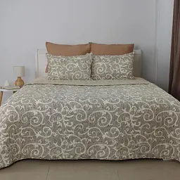 Покривало ТЕП Elegante Cotton Beige and White 220 x 240 см  та 2 наволочки 50 х 70 см (4-04578_32778)