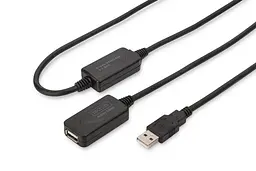 Активний подовжувач із чипом USB AM-AF Digitus 20m black - мініатюра 1