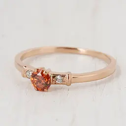 Каблучка з червоного золота з грантом 15.5 K-0171 - мініатюра 3