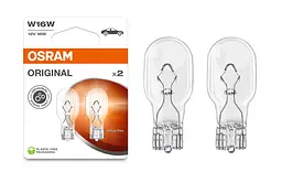 Комплект вказівних ламп розжарювання OSRAM 921-2BL W16W 12V W2.1X9.5D Blister (2 шт)