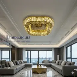 Стельова LED-люстра для вітальні Linisoln 3216-50*50 FG золото 140 Вт до 18 м