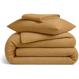 Комплект постільної білизни Cosas Mustard CS1 Підлітковий муслін гірчичний (Muslin_08Mustard_El90-08Mustard_155)