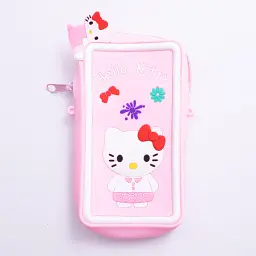 Сумочка-футляр для телефону Yiwu Hello Kitty силіконова на блискавці 17x9x2 см, рожевий HP-55-21P - мініатюра 2
