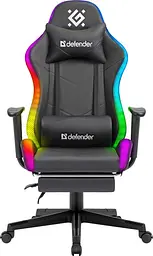Крісло ігрове Defender Watcher, 60мм, Клас 4, RGB ПУ, чорне - мініатюра 2