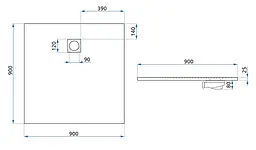 Душовий піддон Rea Magnum 90x90 black REA-K3334, Чорний матовий - мініатюра 10