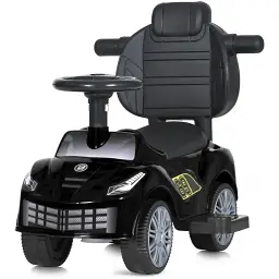 Дитяча каталка-толокар Bambi Racer M 5728L-2 з батьківською ручкою чорний - мініатюра 3