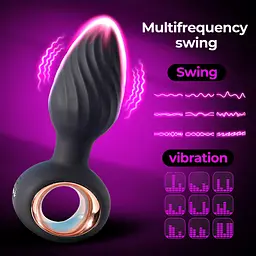Анальна пробка B - Series Cute Aisi Rotating Plug, 10.9 см (чорний) - мініатюра 10