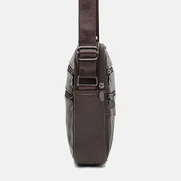 Чоловіча сумка Borsa Leather K12314br 23x19x7 см Коричневий (40175) - мініатюра 4