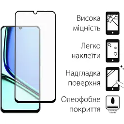 Стекло защитное Fine Line Full Glue Realme Note 60 Black (FL-TGFG-400) - миниатюра 2