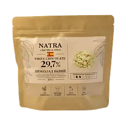 Шоколад білий 29,7% Natra Cacao, дропси 200 г