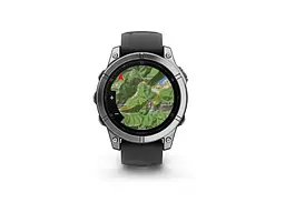 Смарт-годинник Garmin Fenix E 47mm AMOLED Stainless Steel with Black Silicone Band (010-03025-02/00) - мініатюра 4