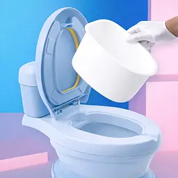 Дитячий горщик у вигляді унітазу з м'яким сидінням Блакитний - мініатюра 2