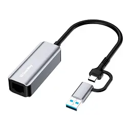 Мережевий адаптер USB 3.0 / Type-C - Gigabit Ethernet, Grey ColorWay teh0024062