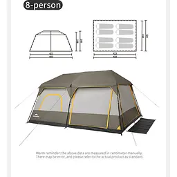 Намет для кемпінгу Naturehike Cape 13.1 (CNK2450WS050) багатомісний - мініатюра 2