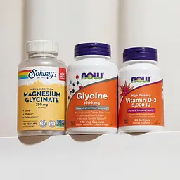 Базова підтримка організму - Magnesium Glycinate 350 mg 120 vcaps + Glycine 1000 mg 100 vcaps + VIT D-3 5000 IU 120 sgels