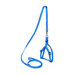 Шлея для собак Dog Extreme з нейлону регульована з повідцем Ш 15 мм В:40-55 см блакитна (07032) - мініатюра 2