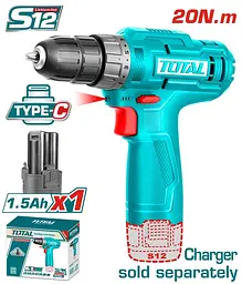 Шурупокрут TOTAL TDLI12428 12В Li-Ion