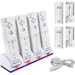 Акумуляторна батарея для пульта дистанційного керування Wii TechKen 4 Pack, 4 батареї ємністю 2800 мАг