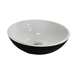 Умивальник Adamant KREIS-42 Black-White 420x420x150 мм штучний камінь