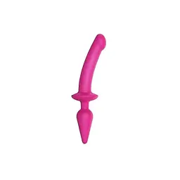 Анальна пробка з фалоімітатором Strap-On-Me Switch Plug-in Semi-Realistic Dildo Fuchsia L, 9.4х4.5 см, фуксія