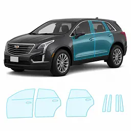 Антигравійна захисна бронеплівка за лекалами для Cadillac XT5 I 2016-2019 - зони дверей і стійки вікон