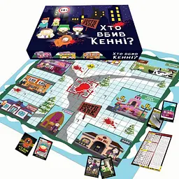 Настільна гра "Хто вбив Кенні?" FlixPlay PLR-0033 ігрове поле, карти, фішки, кубик - мініатюра 2