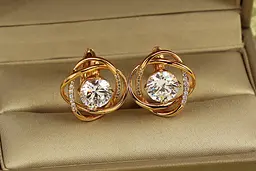 Сережки Xuping Jewelry Буря 1,7 см золотисті