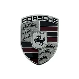 Емблема Porsche срібло 67х51 мм метал (на скотчі)