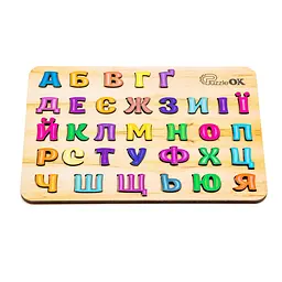 Розвиваюча іграшка PuzzleOK Абетка Арт-11229, 33 елемента A4 дерев'яна